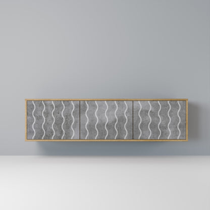 Mobile TV WAVES OF CONCRETE a 3 ante in effetto rovere