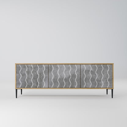 Mobile TV WAVES OF CONCRETE a 3 ante in effetto rovere