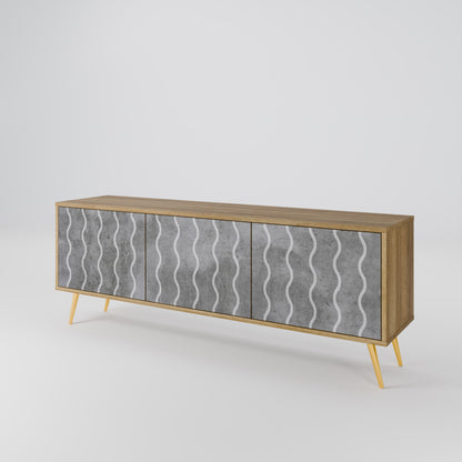Mobile TV WAVES OF CONCRETE a 3 ante in effetto rovere