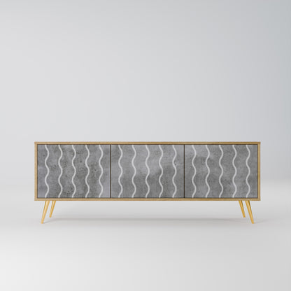 Mobile TV WAVES OF CONCRETE a 3 ante in effetto rovere
