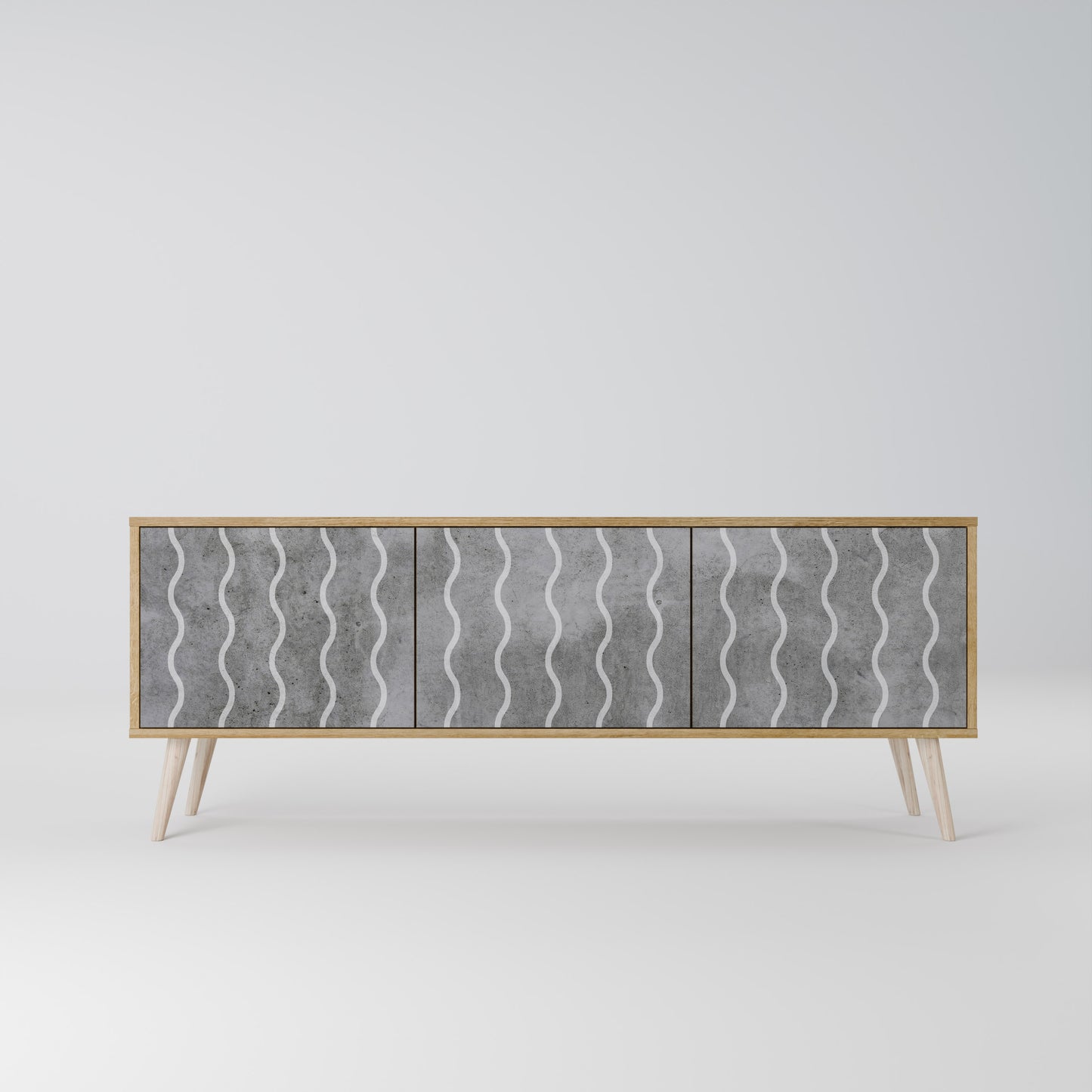 WAVES OF CONCRETE Mobile TV a 3 Ante in Effetto Rovere