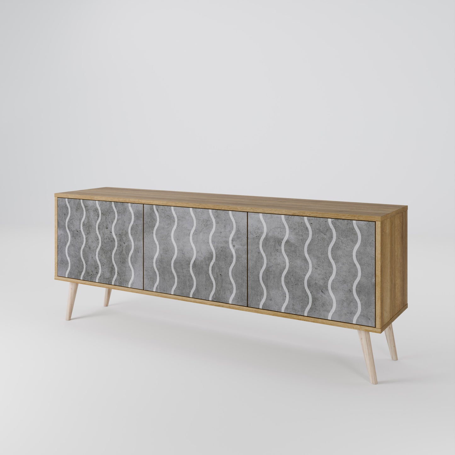 WAVES OF CONCRETE Mobile TV a 3 Ante in Effetto Rovere