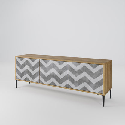 Mobile TV TOUGH ZIG ZAG a 3 ante in effetto rovere