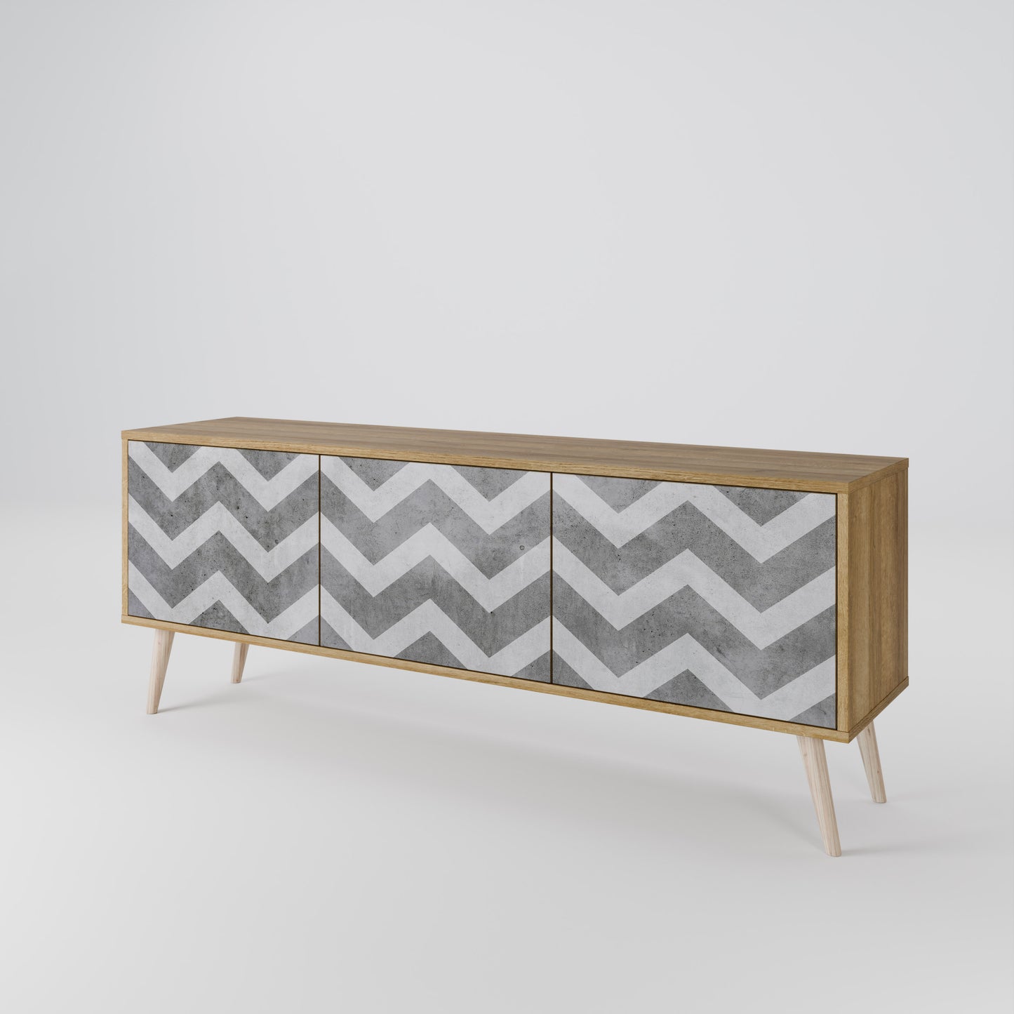TOUGH ZIG ZAG Mobile TV a 3 Ante in Effetto Rovere