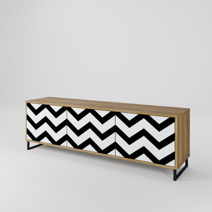Mobile TV CLASSIC ZIG ZAG a 3 ante in effetto rovere