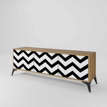 Mobile TV CLASSIC ZIG ZAG a 3 ante in effetto rovere