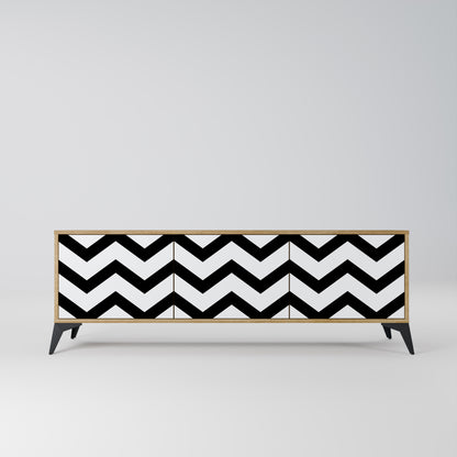 Mobile TV CLASSIC ZIG ZAG a 3 ante in effetto rovere