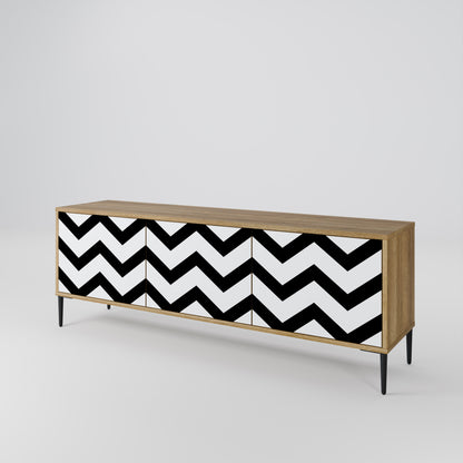 Mobile TV CLASSIC ZIG ZAG a 3 ante in effetto rovere