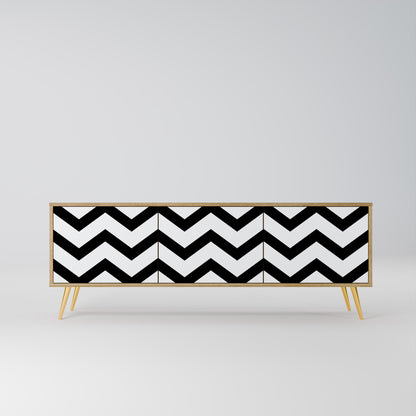 Mobile TV CLASSIC ZIG ZAG a 3 ante in effetto rovere