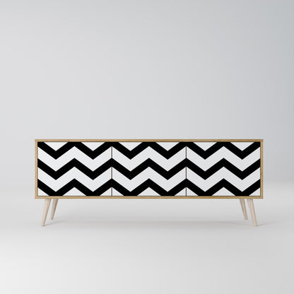 Mobile TV CLASSIC ZIG ZAG a 3 ante in effetto rovere