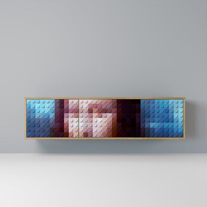 Mobile TV a 3 ante CONSTRUCTIVE ART in effetto rovere