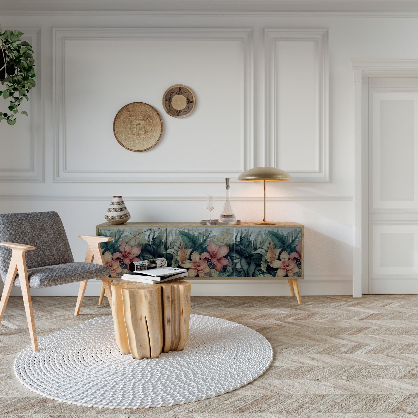 HEAVENLY BLOOM Mobile TV a 3 Ante in Effetto Rovere