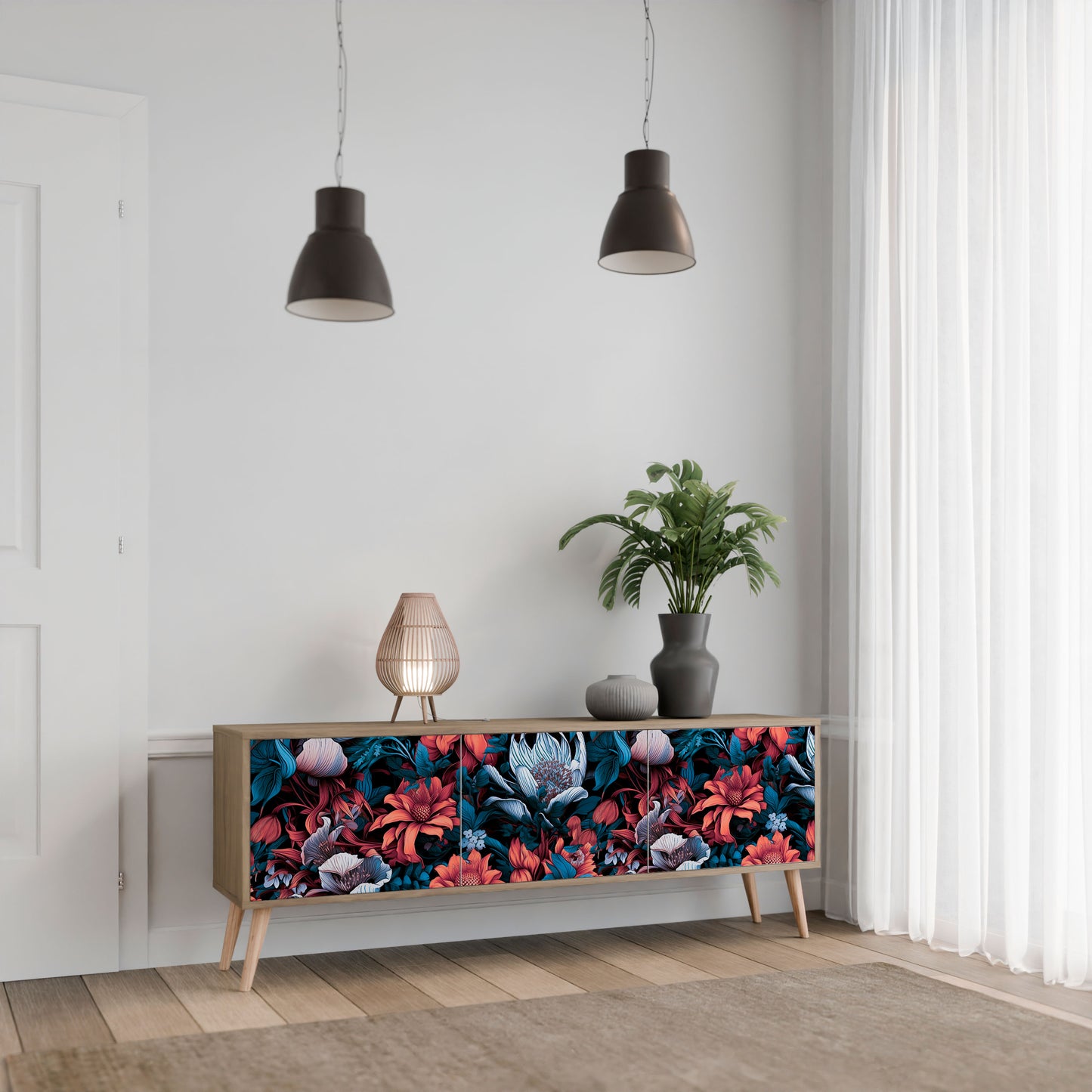 ETHEREAL BLOSSOMS Mobile TV a 3 Ante in Effetto Rovere