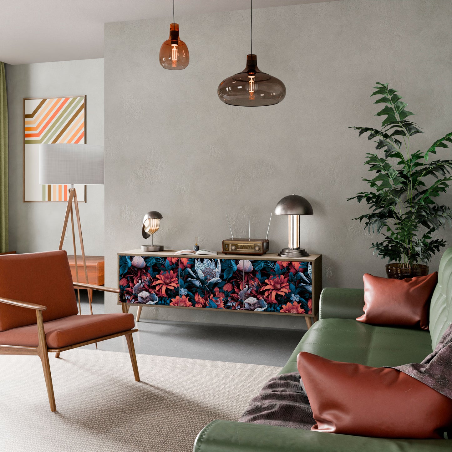 ETHEREAL BLOSSOMS Mobile TV a 3 Ante in Effetto Rovere