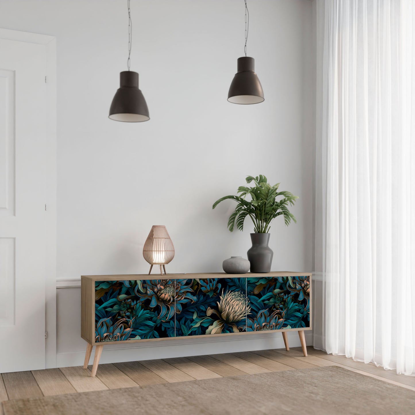 TWILIGHT BLOOM Mobile TV a 3 Ante in Effetto Rovere