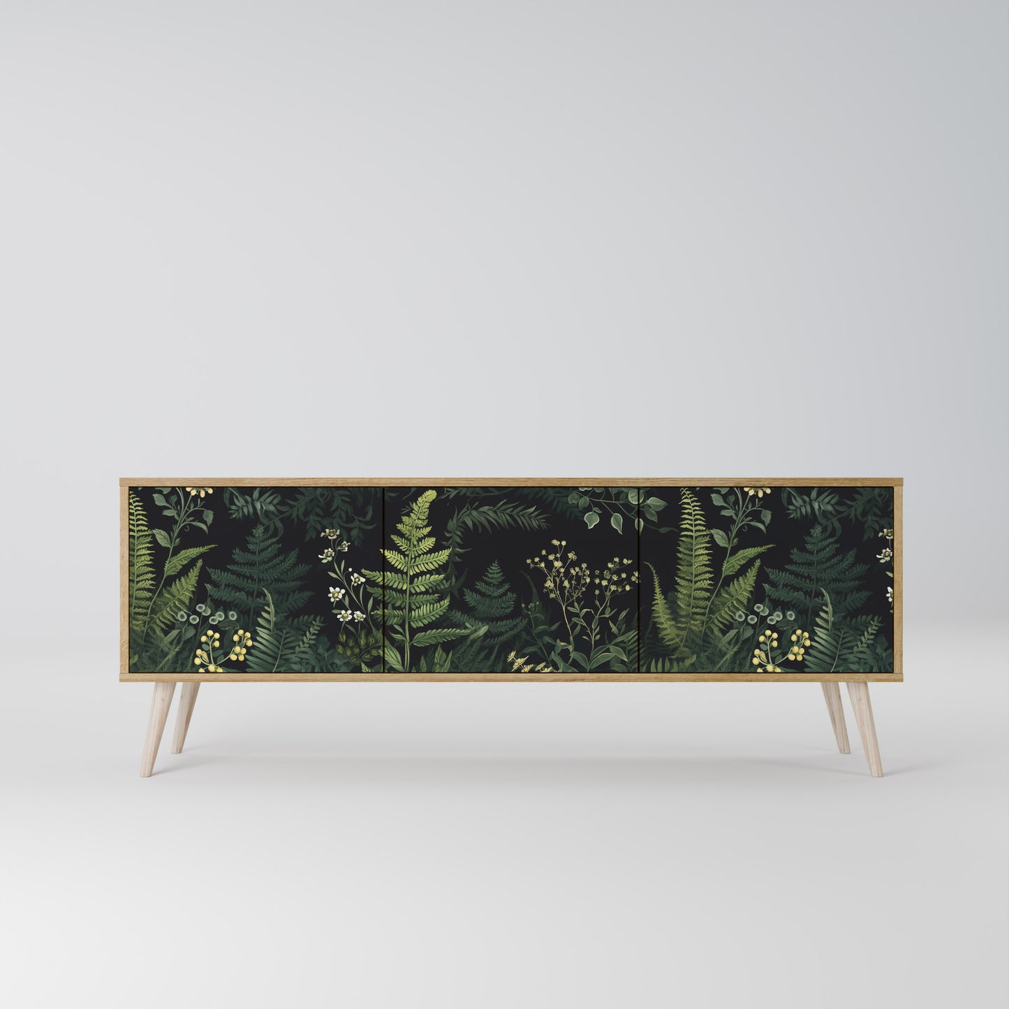 FERN FLOWERS Mobile TV a 3 Ante in Effetto Rovere