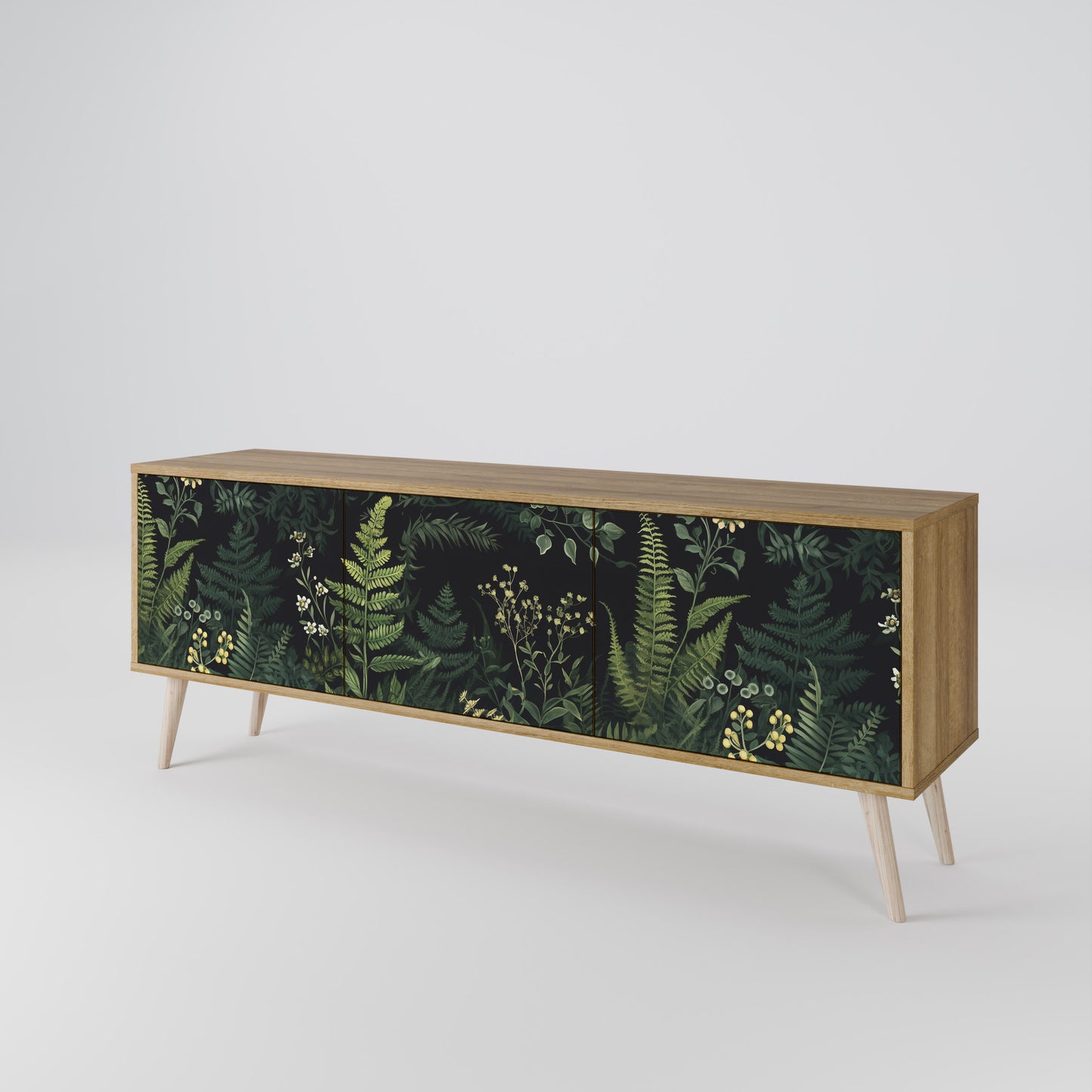 FERN FLOWERS Mobile TV a 3 Ante in Effetto Rovere