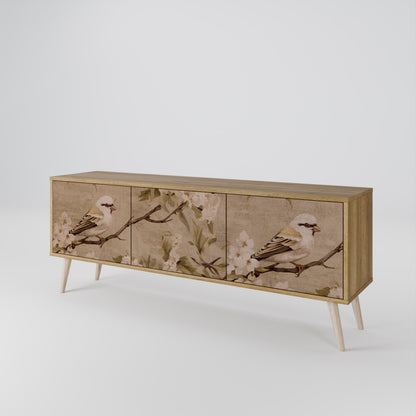 PETAL DISTINGUISH Mobile TV a 3 Ante in Effetto Rovere