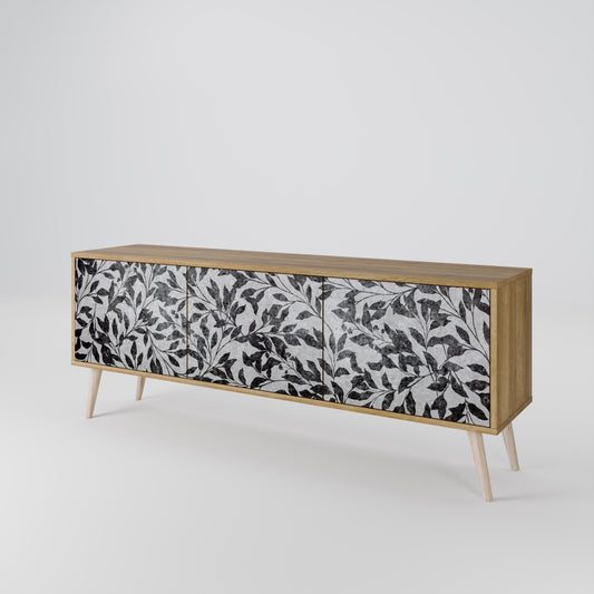 Mobile TV CHARCOAL SPROUT a 3 ante effetto rovere