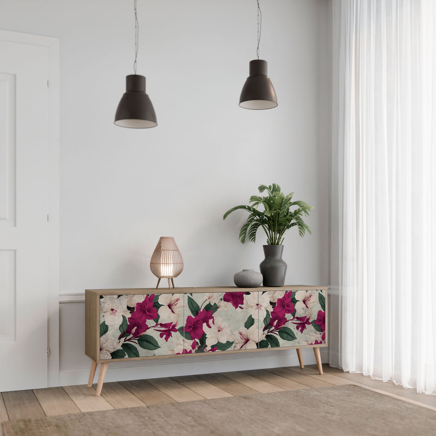 FLOWERET DREAM Mobile TV a 3 Ante in Effetto Rovere
