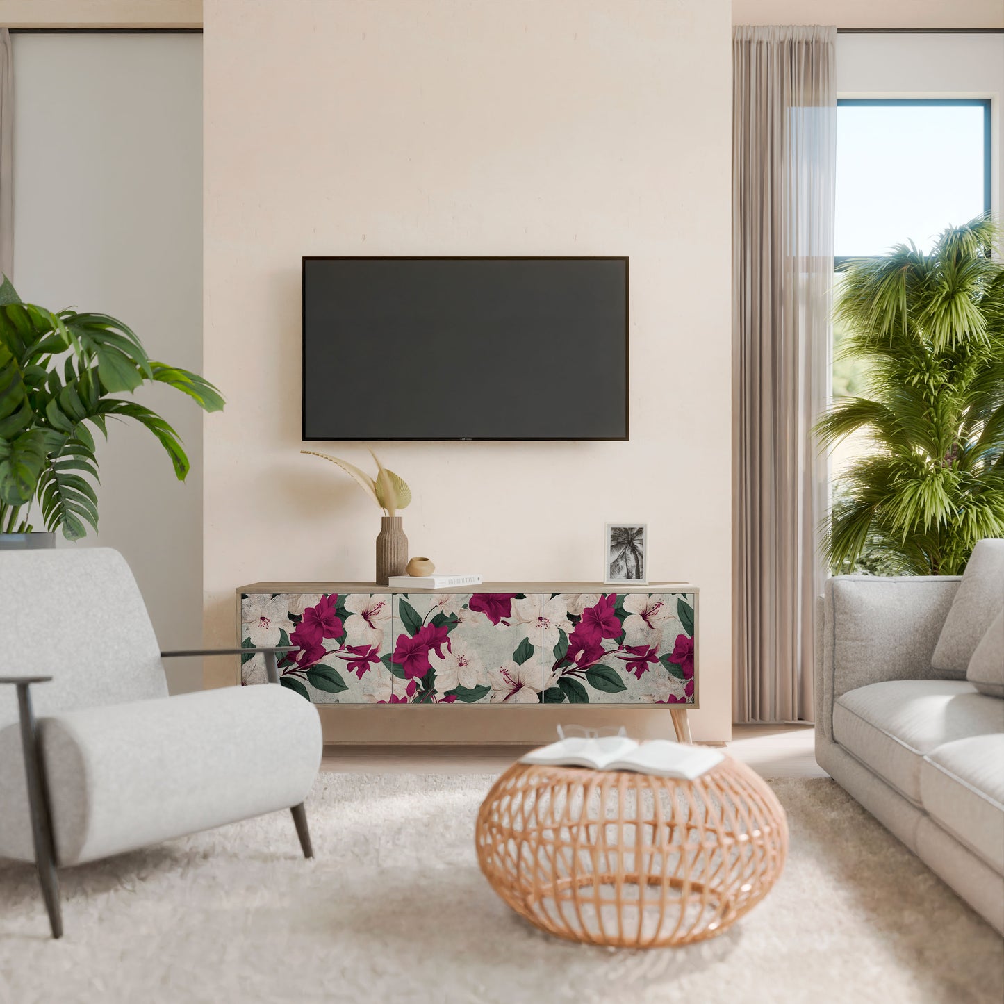 FLOWERET DREAM Mobile TV a 3 Ante in Effetto Rovere