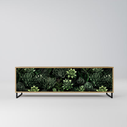 Mobile TV a 3 ante SUCCULENT JUNGLE in effetto rovere