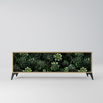 Mobile TV a 3 ante SUCCULENT JUNGLE in effetto rovere