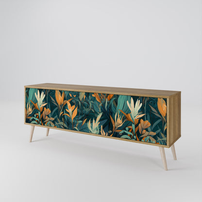 FLORAL SERENITY Mobile TV a 3 Ante in Effetto Rovere