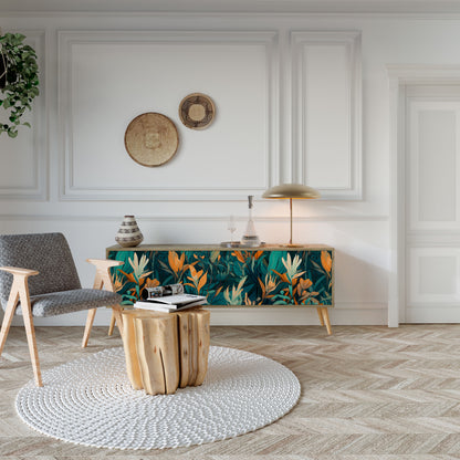 FLORAL SERENITY Mobile TV a 3 Ante in Effetto Rovere