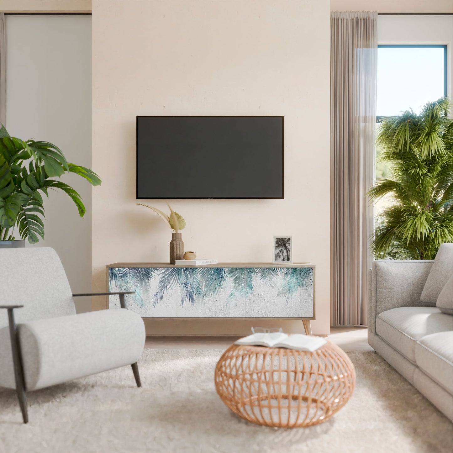 PALM VEIL Mobile TV a 3 Ante in Effetto Rovere