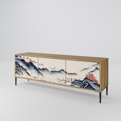 Mobile TV a 3 ante JAPANESE LANDSCAPE in effetto rovere