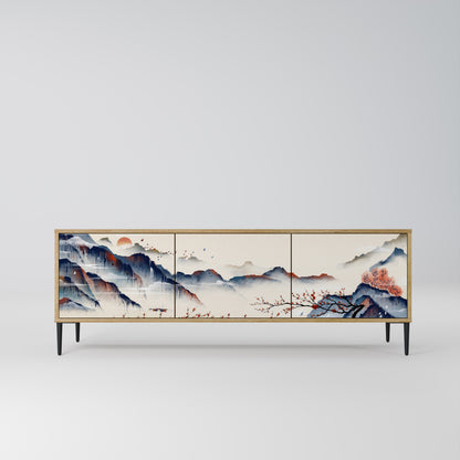 Mobile TV a 3 ante JAPANESE LANDSCAPE in effetto rovere