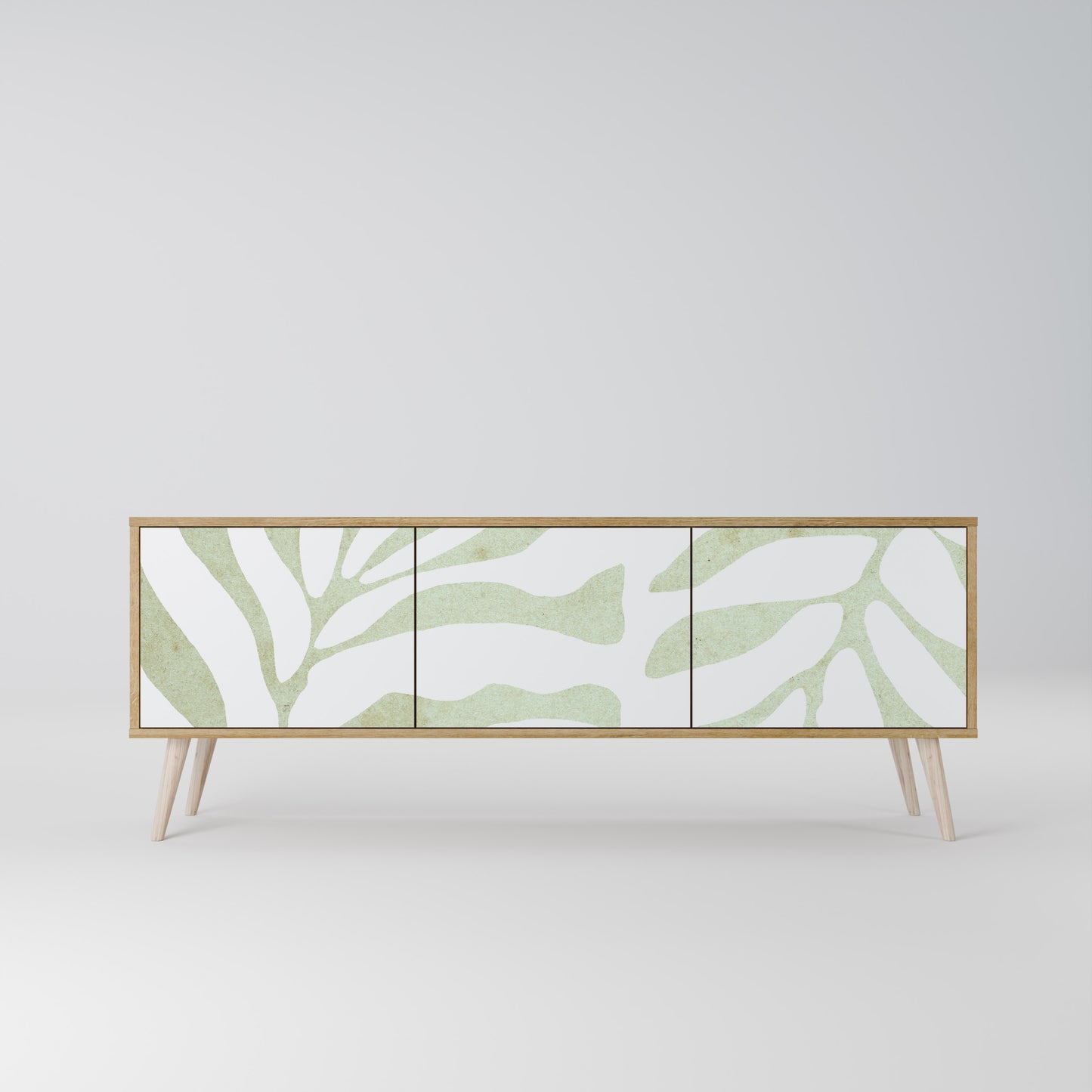 BOTANICAL SPARK 3-Door TV Stand in Oak Effect