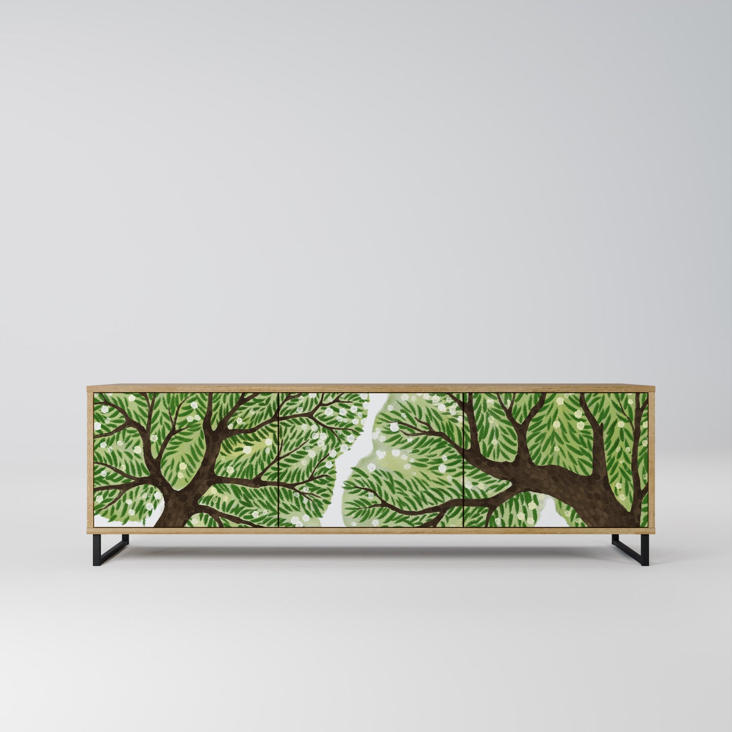 WILDERNESS DASH 3-Door TV Stand in Oak Effect