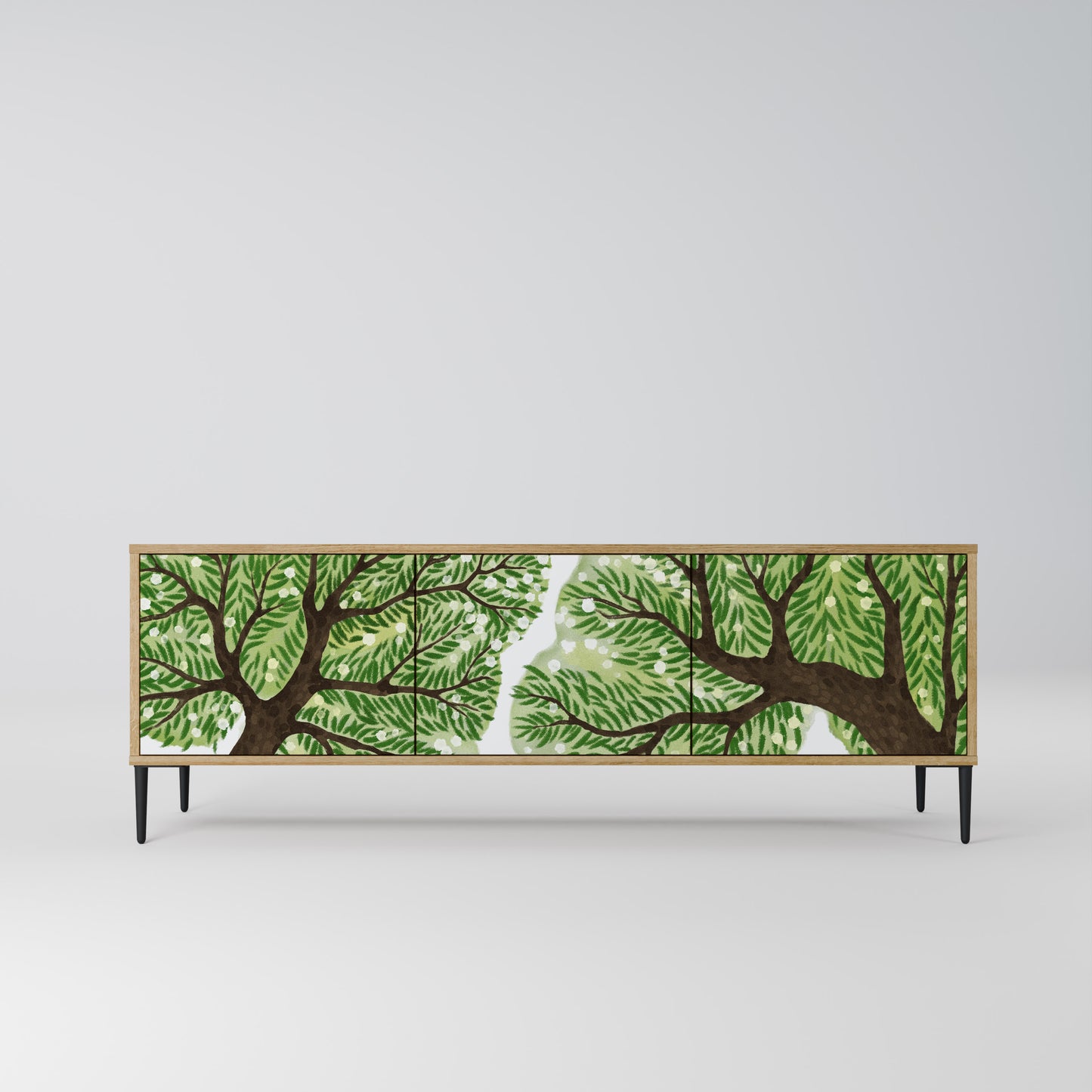 WILDERNESS DASH 3-Door TV Stand in Oak Effect