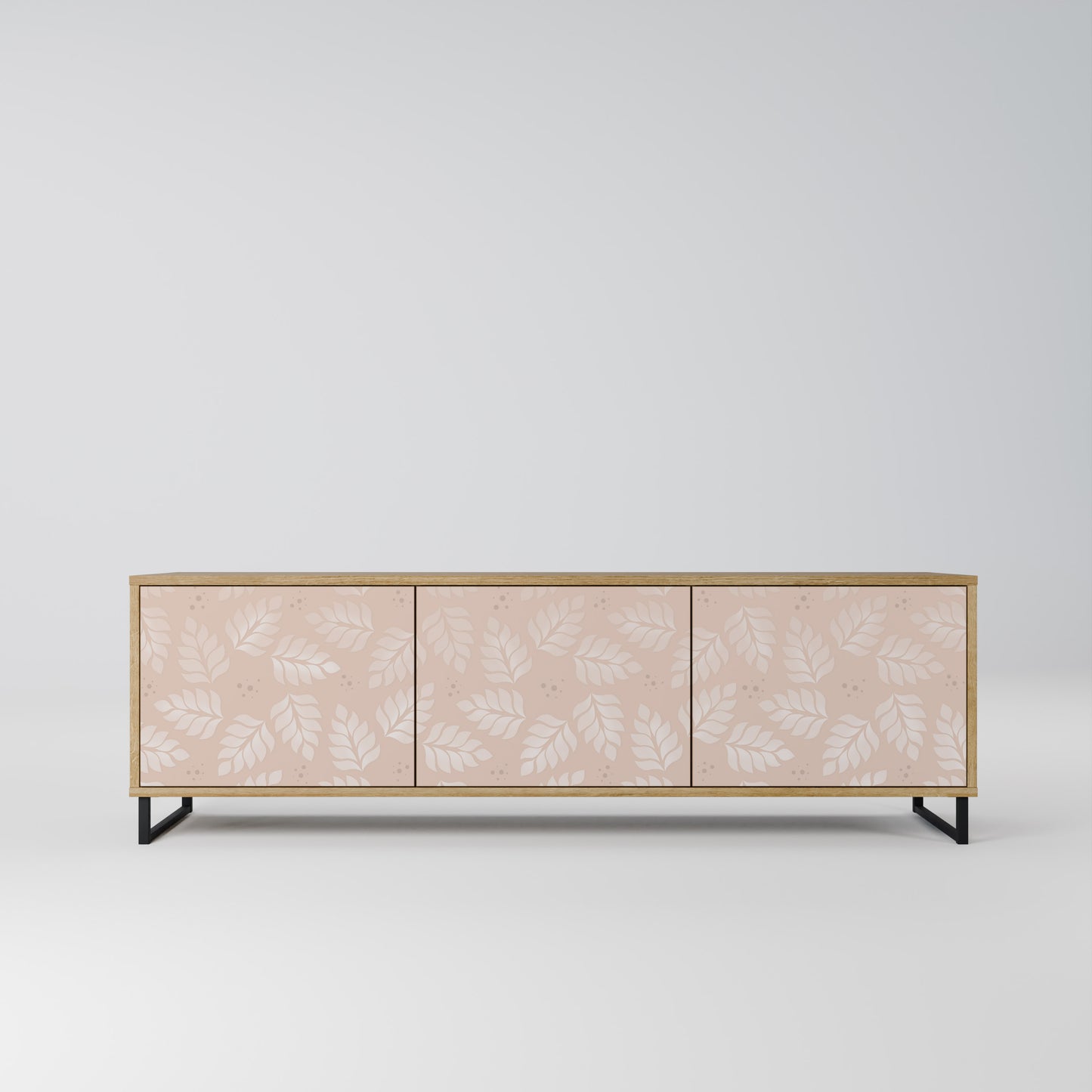 Mobile TV LEAVES ON BEIGE a 3 ante effetto rovere