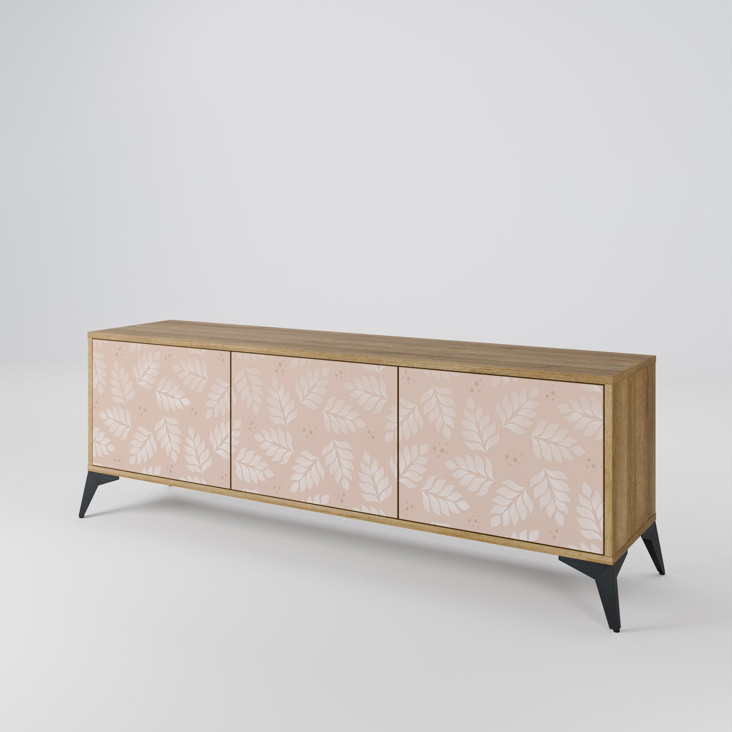 Mobile TV LEAVES ON BEIGE a 3 ante effetto rovere