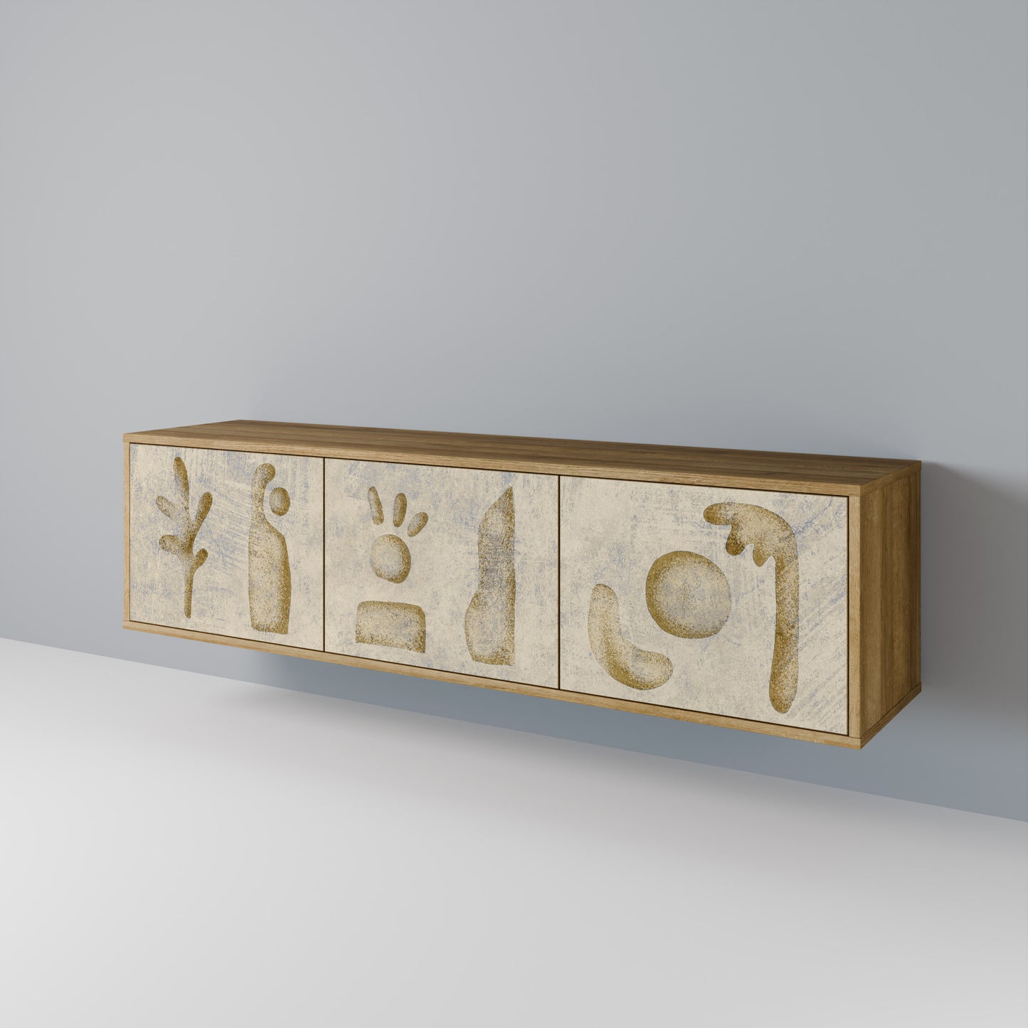 Mobile TV SAND SCULPTURES a 3 ante effetto rovere