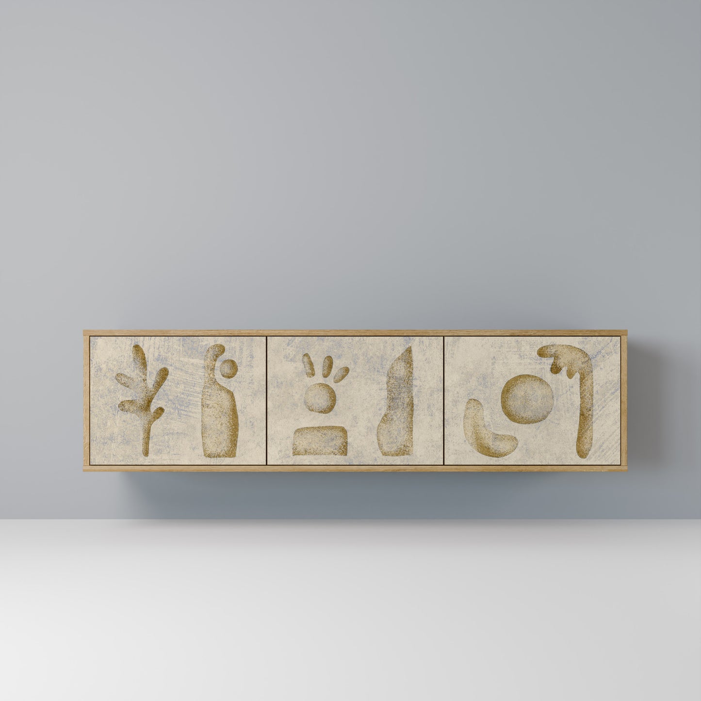 Mobile TV SAND SCULPTURES a 3 ante effetto rovere