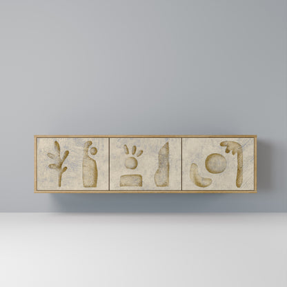 Mobile TV SAND SCULPTURES a 3 ante effetto rovere