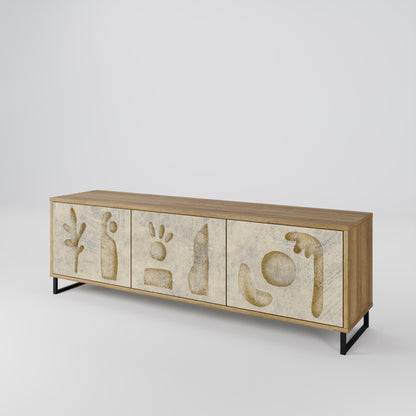 Mobile TV SAND SCULPTURES a 3 ante effetto rovere