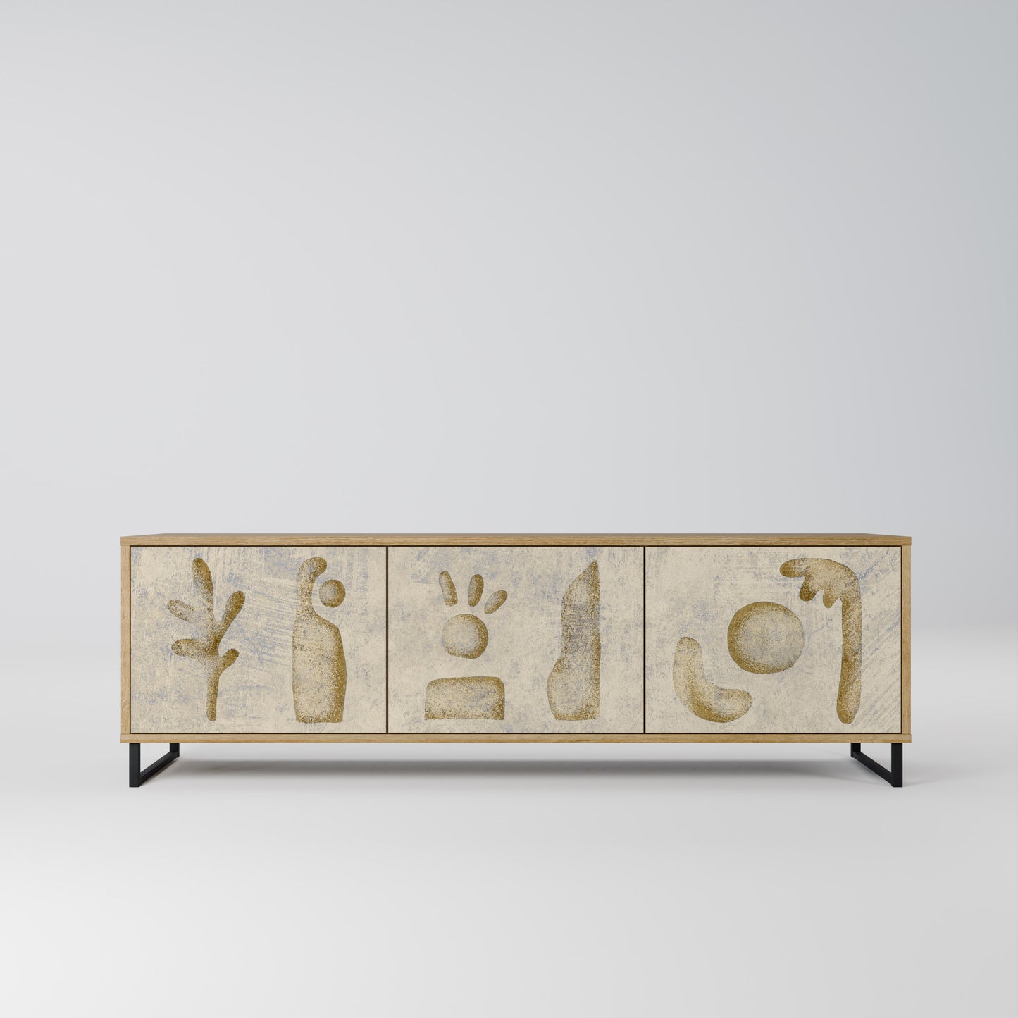 Mobile TV SAND SCULPTURES a 3 ante effetto rovere