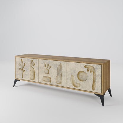 Mobile TV SAND SCULPTURES a 3 ante effetto rovere