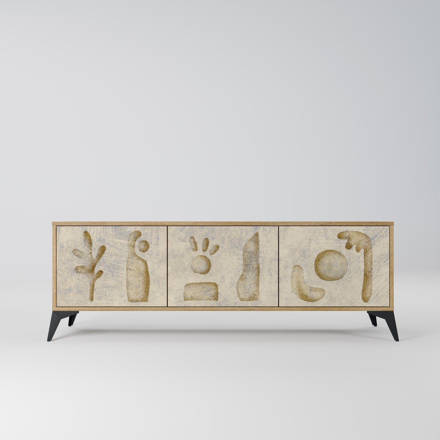 Mobile TV SAND SCULPTURES a 3 ante effetto rovere