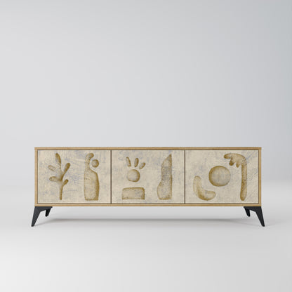 Mobile TV SAND SCULPTURES a 3 ante effetto rovere