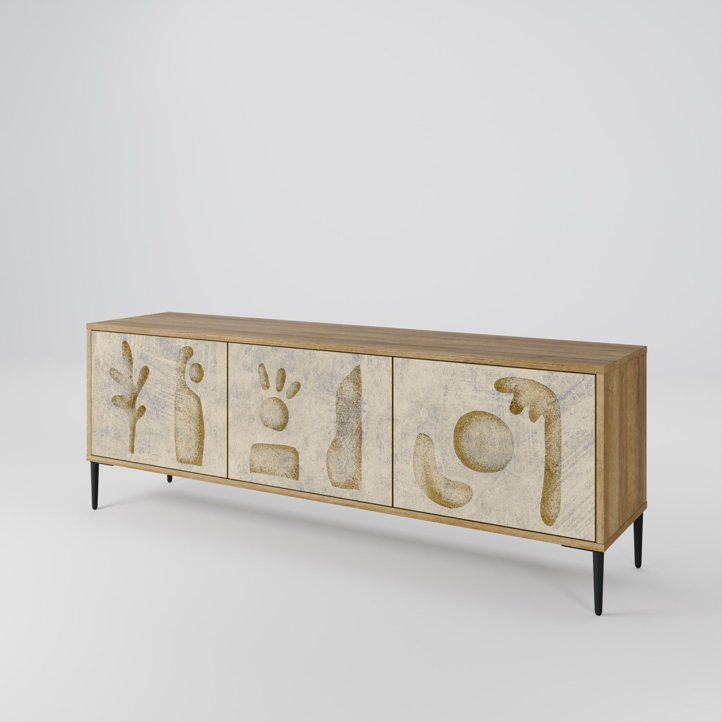 Mobile TV SAND SCULPTURES a 3 ante effetto rovere