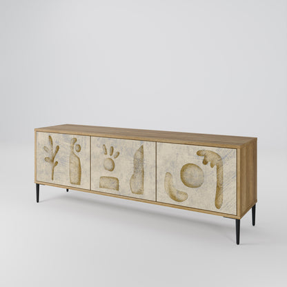 Mobile TV SAND SCULPTURES a 3 ante effetto rovere