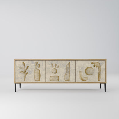 Mobile TV SAND SCULPTURES a 3 ante effetto rovere