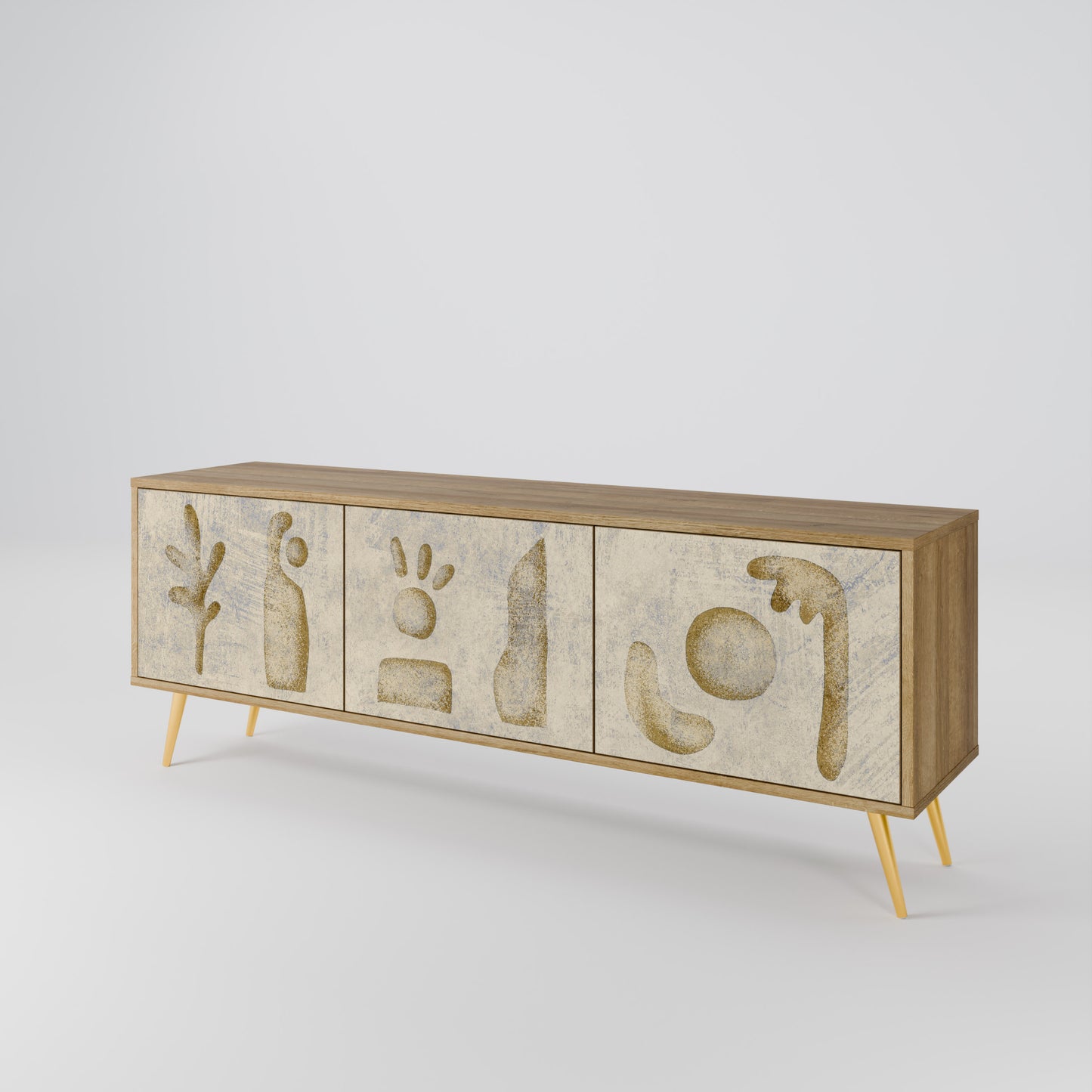 Mobile TV SAND SCULPTURES a 3 ante effetto rovere