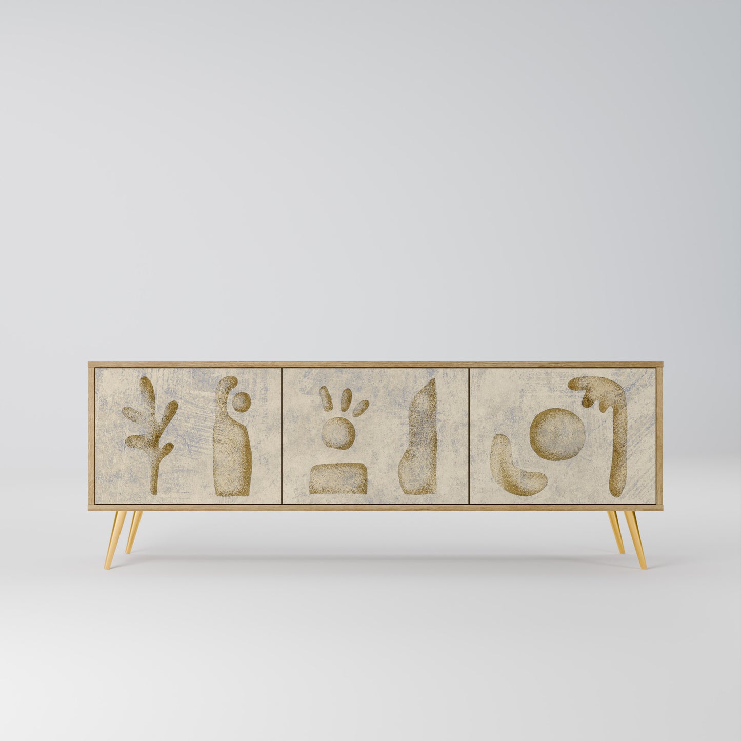 Mobile TV SAND SCULPTURES a 3 ante effetto rovere